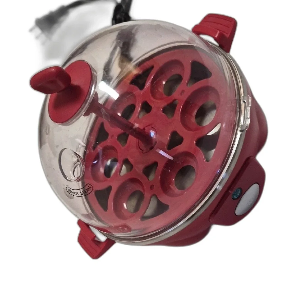 Red Electric Egg Cooker Rapid Hard Boiled Maker Small Appliance